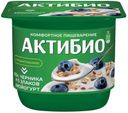 Биойогурт Актибио черника-злаки-семена льна 3,0% 130г БЗМЖ