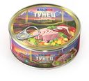 Тунец Владкон филе-кусочки с овощами в томатном соусе по-гавайски, 240г