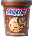 Мороженое Snickers сливочное с пастой из арахиса, арахисом в шоколаде, карамелью 8.5%, 288г