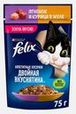 Влажный корм для кошек Двойная вкуснятина с ягненком и курицей в желе Felix 75г