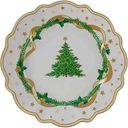 Блюдо новогоднее круглое, цвет белый, зеленый, золотой, 28см