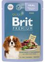 Влажный корм для собак мини пород Brit Premium Телятина с горошком в соусе, 850 г