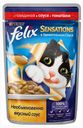 Корм Felix Sensation для кошек, с говядиной в томатном соусе, 85 г