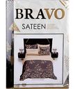 Комплект постельного белья семейный Bravo Женевра сатин цвет: шоколадный/топленое молоко, 4 предмета