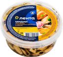Мидии копченые ЛЕНТА в масле с чесноком и зеленью, 380г