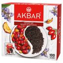 Чай черный AKBAR яблоко и шиповник, 100 х1,5 г