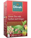 Чай зеленый Dilmah Lyche and Ginger, 20×1,5 г