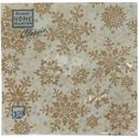 Салфетки Bouquet бумажные трехслойные золотые снежинки 57516 33х33см, 20шт