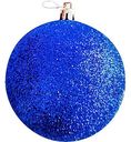 Ёлочное украшение Шар блестящий синий, 8см