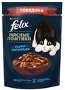 Влажный корм Felix Мясные Ломтики для взрослых кошек с говядиной, 75
