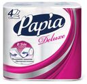 Туалетная бумага Papia Deluxe белая, 4 слоя 4 рулона