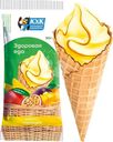 Пломбир Здоровая еда манго с наполнителем манго-маракуйя в вафельном рожке с глазурью 12% БЗМЖ 90г
