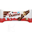 Вафли KINDER BUENO молочно-шоколадные с молочно-ореховой начинкой покрытые 43г