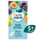 Нектар ФрутоНяня яблочно-сливовый с мякотью, 200мл