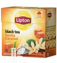 Чай LIPTON VANILLA CARAMEL байховый черный 20 пакетиков