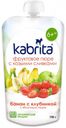 Пюре Kabrita фруктовое с козьими сливками яблочное пюре с бананом и клубникой с 6 мес., 100 г