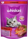 Корм сухой для взрослых кошек WHISKAS Подушечки с говяжьим паштетом, 800г