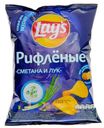 Чипсы картофельные Lay's Рифленые сметана и лук 70 г