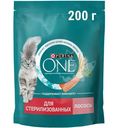 Сухой корм Purina One для стерилизованных кошек с лососем, 200г