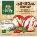 Мороженое пломбир Село Зелёное Ваниль Брусника-Можжевельник 15%, 200 г