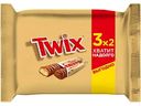 Печенье Twix с карамелью, покрытое молочным шоколадом, 165 г