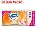 БУМАГА ТУАЛЕТНАЯ ЗЕВА ДЕЛЮКС, с ароматом персика, 3-слойная, 8рулонов