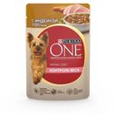 Корм для собак Purina ONE Мини Контроль веса влажный с индейкой морковью и горохом для мелких пород, 85 г