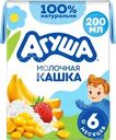 Каша рисово-кукурузная детская АГУША Вставай-ка молочная 2%, с бананом и земляникой, с 6 месяцев