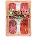 Ассорти колбас Мясная история Сальчичон, Чоризо, Бордо, Салями сырокопченых полусухих нарезка 4х30г