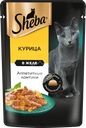 Корм консервированный для взрослых кошек SHEBA ломтики в желе с курицей, 75г