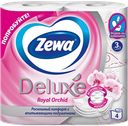 Туалетная бумага ZEWA® Deluxe, Орхидея, 3-слойная, 4 рулона