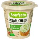 Сыр творожный воздушный Bonfesto Cream Cheese Песто и базилик 65%, 125 г