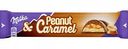 Шоколад молочный Milka с арахисом в карамельной начинке и арахисовой начинкой с воздушным рисом и кусочками арахиса, 37 г