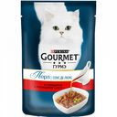 Корм для кошек соус-де-люкс Gourmet Перл с говядиной в роскошном соусе, 85 г