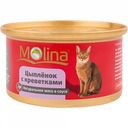 Консервы для кошек мясо в соусе Molina с цыплёнком и креветками, 80 г