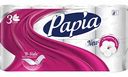 Туалетная бумага Papia белая 3 слоя, 8 рулонов
