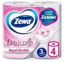 Туалетная бумага Zewa Delux Орхидея 3 слоя 4 рулона