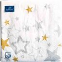 Салфетки декоративные Art Bouquet Home Collection Новогодние звезды на белом 3 слоя, 33×33см, 20 шт.