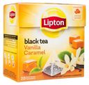 Чай черный Lipton Vanilla Caramel в пирамидках, 20х1.8 г