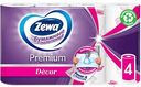 Полотенца бумажные Zewa Premium Декор с тиснением и цветным рисунком 2 слоя, 4 рулона