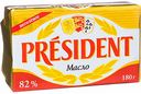 Масло кислосливочное President несолёное 82%, 180 г
