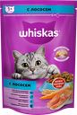 Корм сухой для взрослых кошек WHISKAS Вкусные подушечки с нежным паштетом, Аппетитный обед с лососем, 350г