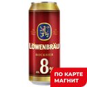 Пиво LOWENBRAU крепкое светлое пастеризованное 8%,