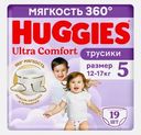 Трусики-подгузники №5 12-17кг Huggies Ультра комфорт 19шт