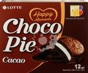 Пирожное LOTTE Choco Pie cacao бисквитное в шоколадной глазури, 12х28г