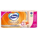 Бумага туалетная ЗЕВА ДЕЛЮКС, с ароматом персика, 3-слойная, 8рулонов 