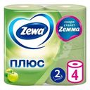 Туалетная бумага Zewa Плюс Яблоко, 2 слоя 4 рулона