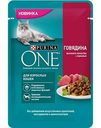 Корм для взрослых кошек Purina One говядина с морковью, 75 г