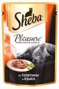 Корм Sheba Pleasure для кошек, телятина язык, пауч, 85 г