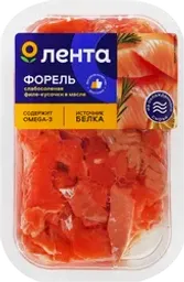Форель слабосоленая ЛЕНТА филе-кусочки в масле
